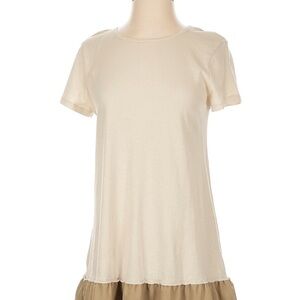 Vera Wang Cream Short Sleeve Dress